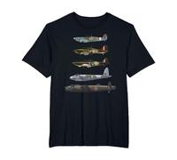 WW2 British Warplanes Warbirds Lancaster Plane Spotting T-Shirt, Men's Big and Tall, Black, 2X Tall