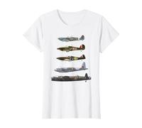 WW2 British Warplanes Warbirds Lancaster Plane Spotting T-Shirt, Women, White, X-Small