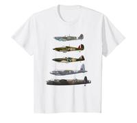 WW2 British Warplanes Warbirds Lancaster Plane Spotting T-Shirt, Youth, White, Large