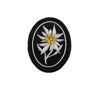 WW2 German Mountain Division Elite Edelweiss Military Hook Loop Tactics Morale Embroidered Patch