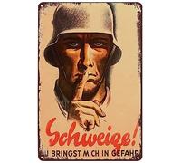 WW2 German Soldier Posters History Propaganda Metal Tin Sign Vintage Wall Art Decor Plaque for Home Bar Pub Club Man Cave Room Garage 8x12 inch
