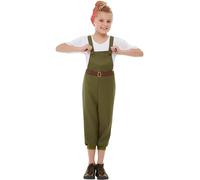 WW2 Little Land Girl Fancy Dress 1940s Wartime Factory Worker Girls Book Costume