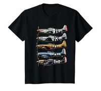 WW2 Planes for Kids Who Love Airplanes P-51 Mustang T-Shirt