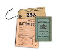 WW2 Replica Ration Book, Evacuee Tag and Identity Card by Memorabilia Pack Company