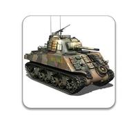 WW2 Sherman American Battle Tank - Pack of 10 Square Stickers - 55mm x 55mm