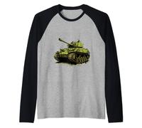 WW2 Sherman Tank World War 2 Tank American Tank M4A2 Sherman Raglan Baseball Tee
