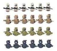 Ww2 Soldier Action Figures, 24Pcs Plastic Mini Army Action Figures with Machine Gun, Helmet, Headphone and Vest for Kids History Lovers
