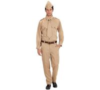 WW2 Soldier Costume Extra Large for Military Army War Fancy Dress