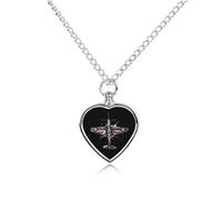 WW2 Spitfire Iconic British Airplane Distressed UK Jack Flag Pet Urn Necklace Personalized Ash Necklace Pet Cremation Jewelry Memorial Necklace for Pet Dog Cat