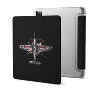 WW2 Spitfire Iconic British Airplane Distressed UK Jack Flag Tablet Case with Pencil Holder Protective Cover Design Compatible for IPAD Pro 2020 （11in）