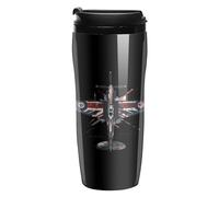 WW2 Spitfire Iconic British Airplane Distressed UK Jack Flag Travel Coffee Mug Reusable Coffee Cup Coffee Tumbler with Lid for Outdoor 350ml