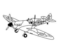 'WW2 Spitfire' Rubber Stamp - Unmounted Design for Crafting & Scrapbooking, A8 (RS00032043)