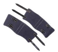 WW2 Style German Military Canvas and Leather Gaiters - Colour Options (Blue Canvas & Black Leather Gaiters)