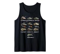 WW2 Tanks M4 Sherman Panzer IV Tiger II T-34 History Buff Tank Top