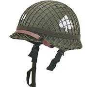 WW2 US Army M1 Helmet, WW2 Gear, WW2 Uniform, WW2 Helmet Metal Steel Shell Replica with Net/Canvas Chin Strap/Cat Eye Band DIY Painting