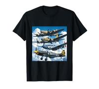 WW2 Warplanes B-17 P51 Mustang F4U Corsair P40 Warhawk T-Shirt