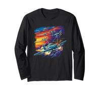 WW2 Warplanes Tshirt B-17 P51 Mustang F4U Corsair Vintage Long Sleeve T-Shirt