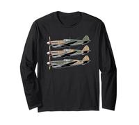 WW2 Warplanes Tshirt B-17 P51 Mustang F4U Corsair Vintage Long Sleeve T-Shirt