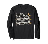 WW2 Warplanes Tshirt B-17 P51 Mustang F4U Corsair Vintage Long Sleeve T-Shirt