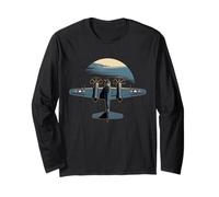 WW2 Warplanes Tshirt B-17 P51 Mustang F4U Corsair Vintage Long Sleeve T-Shirt