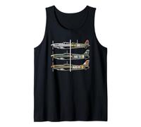 WW2 Warplanes Tshirt B-17 P51 Mustang F4U Corsair Vintage Tank Top