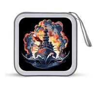 WW2 Warship Battleship Cruisers Naval Fleet CD Case Portable DVD Storage Small CD Holder Organizer for Home Travel