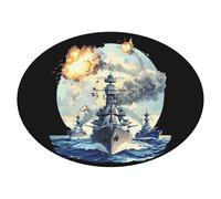 WW2 Warship Cruisers-Naval-Fleets Oval Tablecloth 140x190cm Waterproof Table Cloth Table Cover Decoration