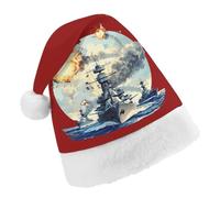 WW2 Warship Cruisers-Naval-Fleets Santa Hat For Adults And Teens Christmas Hats Xmas Holiday Party Cap