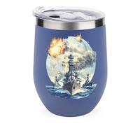 WW2 Warship Cruisers-Naval-Fleets Tumbler with Lid Travel Coffee Mug Wine Tea Cup for Women and Men