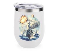 WW2 Warship Cruisers-Naval-Fleets Tumbler with Lid Travel Coffee Mug Wine Tea Cup for Women and Men