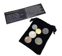 WW2 World Currency - 6 Nazi Coins Issued from 1936/45 - Third Reich WW2 Memorabilia - Axis Velvet Bag Collection