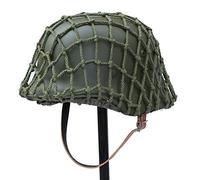 WW2 WWII German Soldier M35 Helmet Steel Material with Cover M1935 Stahlhelm Black/Green Color (Green)