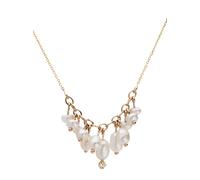 WWAKE 14kt recycled yellow gold Shadow pearl and diamond necklace 46