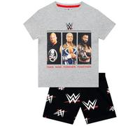 WWE Boys Pjs Set, Short Sleeve Boys Pyjamas, Fun Wrestling Kids Pyjamas, Grey 5-6 Years
