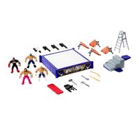 WWE Knuckle Crunchers Mini Mayhem Ring Bundle Playset, Cody Rhodes, John Cena, Seth Rollins Figures