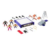 WWE Knuckle Crunchers Mini Mayhem Ring Bundle Playset, Cody Rhodes, John Cena, Seth Rollins Figures