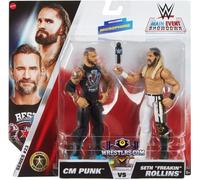 WWE CM Punk V Seth Freakin Rollins Mattel Main Event Showdown 2 Pack Series 23 Wrestling Action Figure Toy 2025