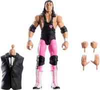 WWE Mattel Elite Collection Action Figure & Accessories, Premium Live Event Bret Hart Set, Wrestlemania with Howard Finkel Build-A-Figure Parts