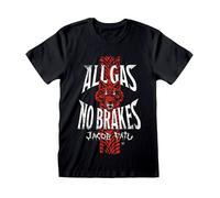 WWE Men's All Gas T-Shirt in Black | Size: Large WWE Black L