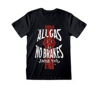 WWE Men's All Gas T-Shirt in Black | Size: Small WWE Black S