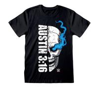 WWE Men's Austin 3:16 Skull T-Shirt in Black | Size: 2XL WWE Black 2XL