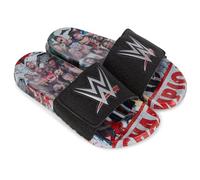WWE Mens Championship Belt Slides - John Cena, Roman Reigns, Seth Rollins World Wrestling Champion Belt Slip On Slide Sandals, Black, 8 UK