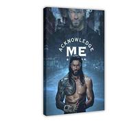WWE Roman Reigns Professional Wrestler Poster Canvas Poster Bedroom Decor Sports Landscape Office Room Decor Gift Frame-style 12x18inch(30x45cm)