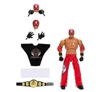 WWE Ultimate Edition Action Figure Rey Mysterio Fan TakeOver Collectible with Interchangeable Accessories, Extra Heads & Swappable Hands, HVV70