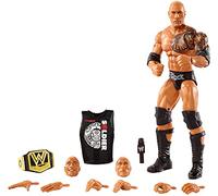 WWE Ultimate Edition The Rock Action Figure with Interchangeable Heads, Swappable Hands, & WWE Championship for Ages 8 Years Old & Up