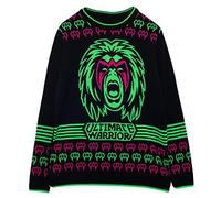 WWE Ultimate Warrior Knitted Jumper, Adults, Black, Official Merchandise