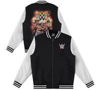 WWE Varsity Bomber Jackets for Men, Black/White, L