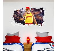 WWE Wall Decal - Hulk Hogan Broken Wall Sticker Decal Kids Mural Art Wrestling (120cm Width x 60cm Height)