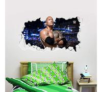 WWE Wall Decal - The Rock Smashed Vinyl Sticker Decal Kids Mural Art Wrestling (120cm)