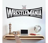 WWE Wall Sticker - Wrestlemania Logo Wall Decal Wrestling Mural Art (120cm Width x 45cm Height)
